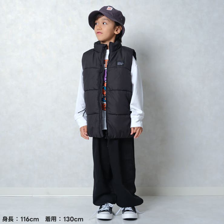 スタンドカラーフェイクダウンベストキッズアウターライトアウター子供服中綿ジャケット男の子女の子防寒暖かい冬物冬服秋物秋服無地切替えダウンジャケットジュニア110cm120cm130cm140cm150cm160cm「944-100」