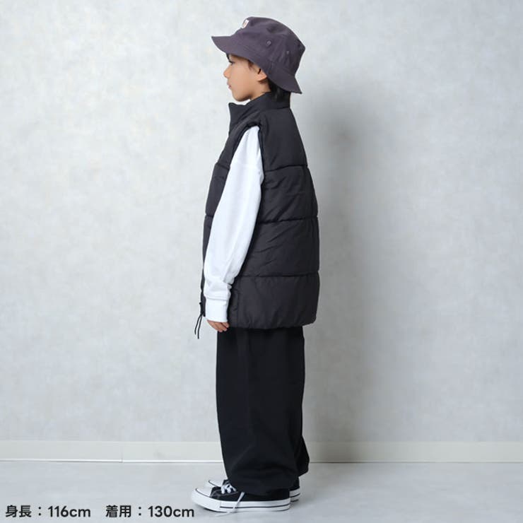 スタンドカラーフェイクダウンベストキッズアウターライトアウター子供服中綿ジャケット男の子女の子防寒暖かい冬物冬服秋物秋服無地切替えダウンジャケットジュニア110cm120cm130cm140cm150cm160cm「944-100」