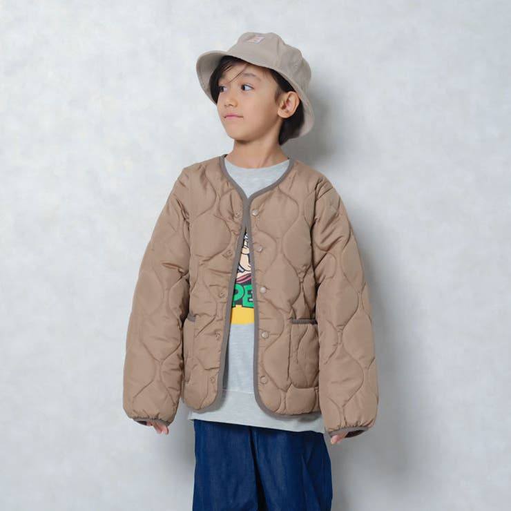 ノーカラーキルティングジャケット キッズ アウター[品番