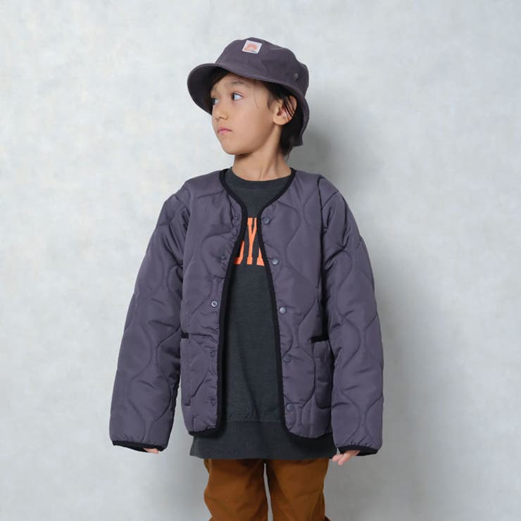 ノーカラーキルティングジャケットキッズアウターライトアウター子供服男の子女の子防寒暖かい冬物冬服秋物秋服無地羽織りジュニア110cm120cm130cm140cm150cm160cm「944-101」
