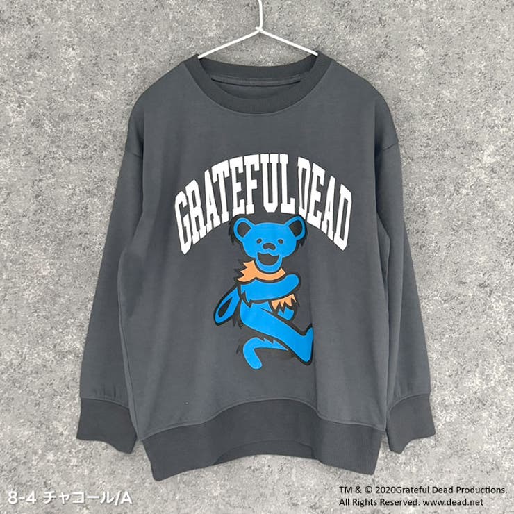 GRATEFULDEADトレーナーキッズ子供服男の子女の子キャラクターグレイトフルデッド長袖トップススウェットビッグシルエットBIGビックゆったり大きめロゴプリント裏毛秋物秋服アメカジジュニア110cm120cm130cm140cm150cm160cm「GF44-01」