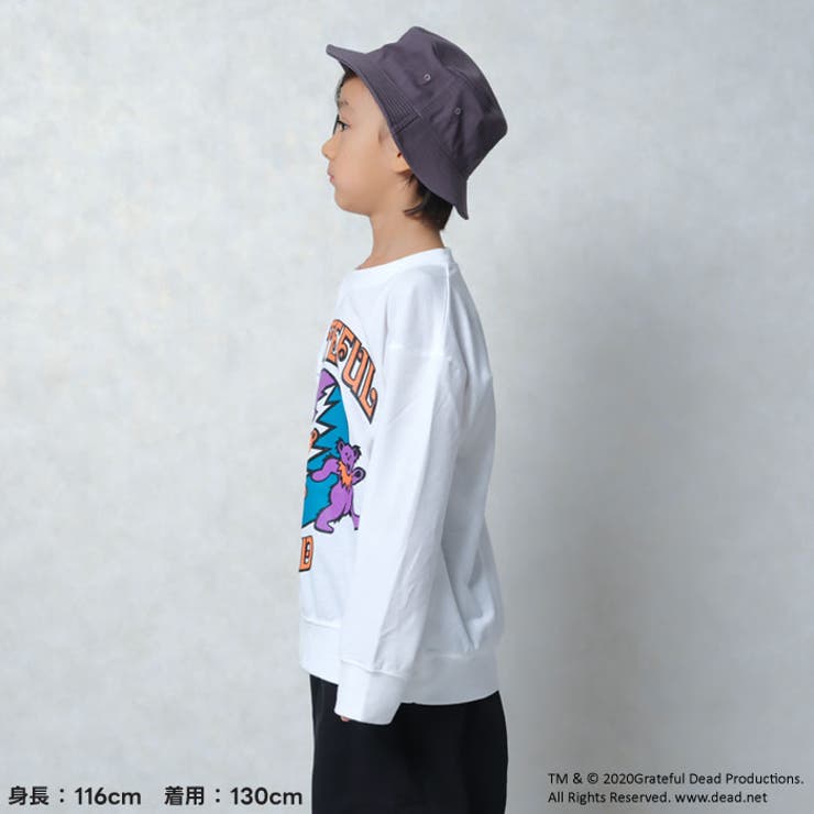 GRATEFULDEADトレーナーキッズ子供服男の子女の子キャラクターグレイトフルデッド長袖トップススウェットビッグシルエットBIGビックゆったり大きめロゴプリント裏毛秋物秋服アメカジジュニア110cm120cm130cm140cm150cm160cm「GF44-01」
