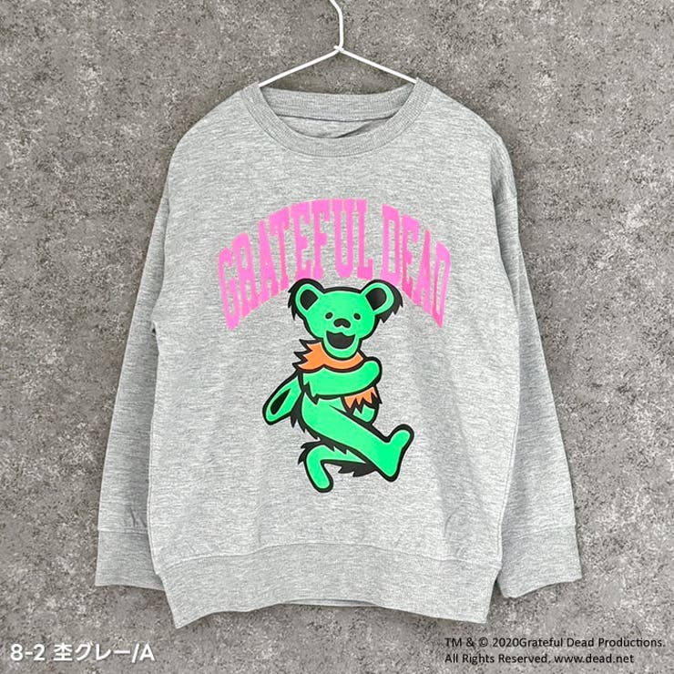 GRATEFULDEADトレーナーキッズ子供服男の子女の子キャラクターグレイトフルデッド長袖トップススウェットビッグシルエットBIGビックゆったり大きめロゴプリント裏毛秋物秋服アメカジジュニア110cm120cm130cm140cm150cm160cm「GF44-01」