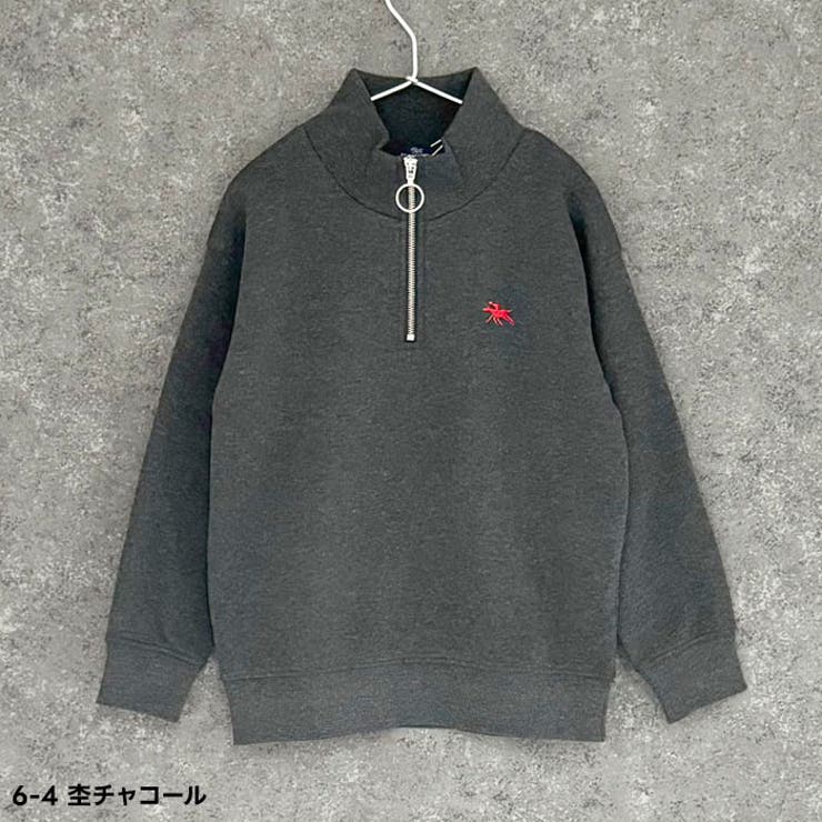 POLOCHAMPSポロチャンプスオーバーサイズハーフジップトレーナーキッズ子供服男の子女の子長袖トップススウェットビッグシルエットBIGビックゆったり大きめゴ刺繍裏起毛カジュアルブランド110cm120cm130cm140cm150cm160cm「PL44-08」