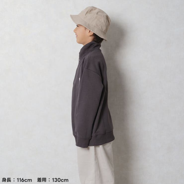 POLOCHAMPSポロチャンプスオーバーサイズハーフジップトレーナーキッズ子供服男の子女の子長袖トップススウェットビッグシルエットBIGビックゆったり大きめゴ刺繍裏起毛カジュアルブランド110cm120cm130cm140cm150cm160cm「PL44-08」
