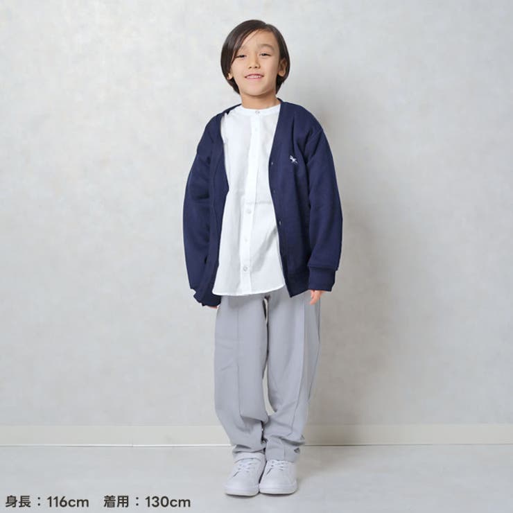 POLOCHAMPSポロチャンプスカーディガンキッズ子供服男の子女の子Vネックロゴ刺繍裏起毛羽織りライトアウター防寒レイヤードブランド冬物冬服秋物秋服ジュニア110cm120cm130cm140cm150cm160cm「PL44-09」