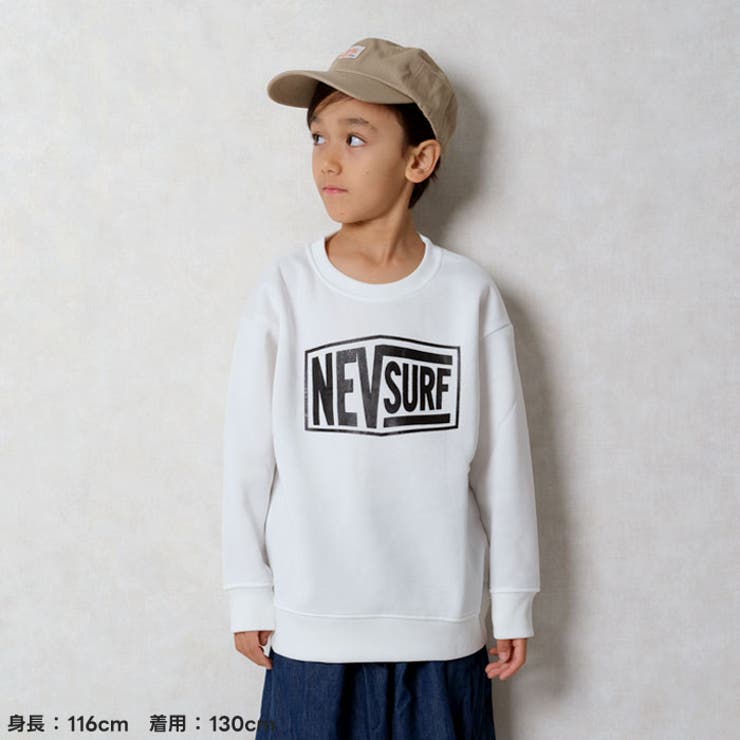 NEVSURFネブサーフBIGトレーナーキッズ子供服男の子女の子長袖トップススウェットビッグシルエットビックオーバーサイズロゴプリント裏起毛ブランド冬物冬服秋物秋服ジュニア韓国子供服110cm120cm130cm140cm150cm160cm「N44-02」