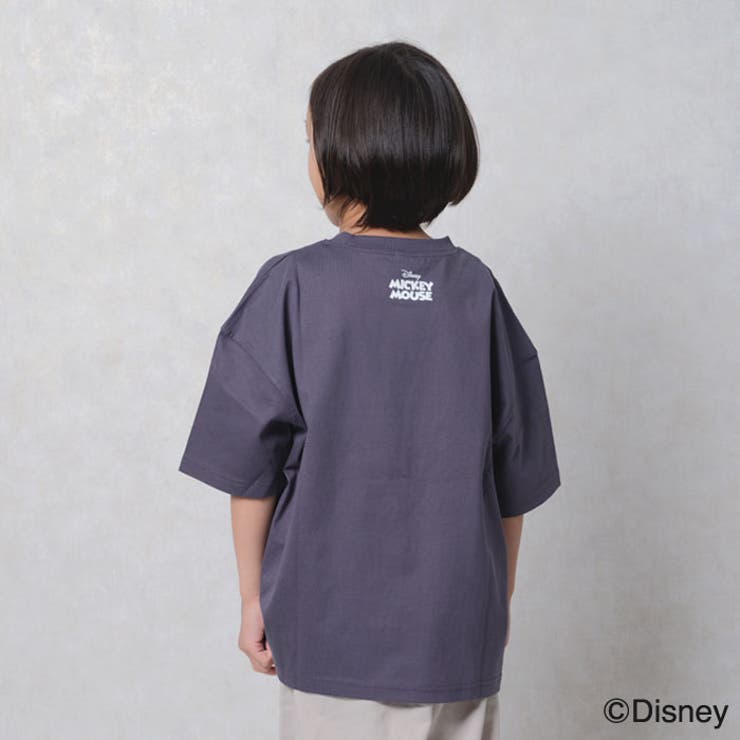 【送料無料】MICKEYMOUSEオーバーサイズＴシャツキッズ子供服男の子女の子キャラクターミッキーマウスDisneyディズニー半袖ティーシャツプリントBIGビッグシルエットビックグッズ公式ジュニア夏物夏服110cm120cm130cm140cm150cm160cm「M25-00」
