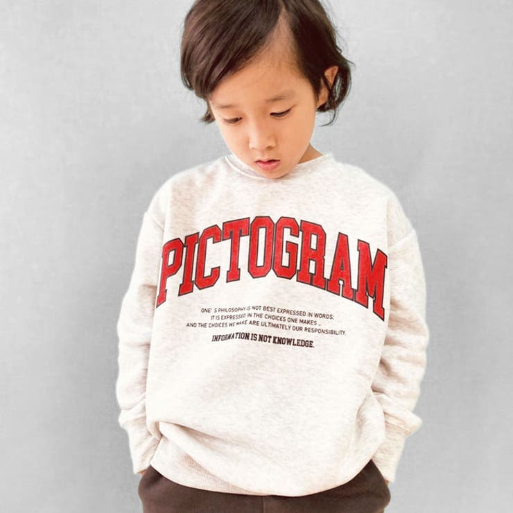 キッズトレーナースウェット子供服長袖大きめBIGビッグシルエットゆったりクルーネック裏起毛プリントロゴジュニアカジュアル110cm120cm130cm140cm150cm160cm「542-122」