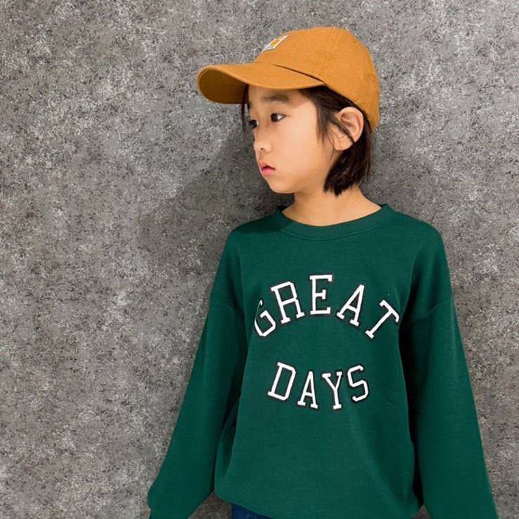 キッズトレーナースウェット子供服長袖大きめBIGビッグシルエットゆったりクルーネック裏起毛プリントロゴジュニアカジュアル110cm120cm130cm140cm150cm160cm「542-122」