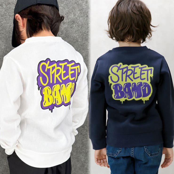 キッズトレーナートップス裏起毛クルーネック子供服男の子女の子プリントロゴバックプリントジュニアカジュアルアメカジストリート110cm120cm130cm140cm150cm160cm「543-120」