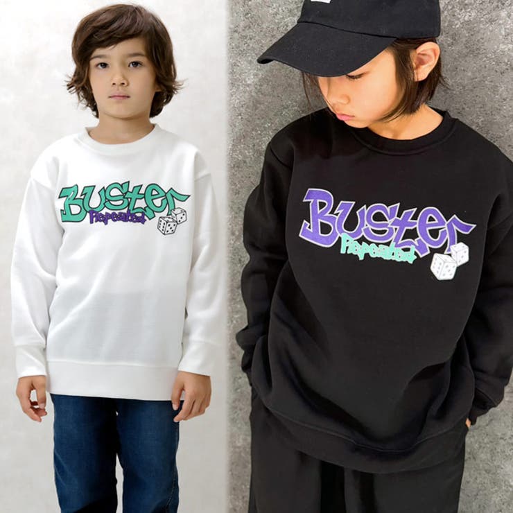 キッズトレーナートップス裏起毛クルーネック子供服男の子女の子ビッグシルエットBIGプリントロゴバックプリントジュニアカジュアルアメカジストリート110cm120cm130cm140cm150cm160cm「543-121」
