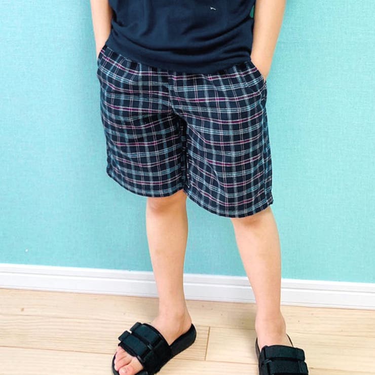 【メール便送料無料】チェックハーフパンツ子供服キッズ男の子女の子ボーイズガールズ半ズボンショートパンツジュニアギンガムチェック110cm120cm130cm140cm150cm160cm「538-10」