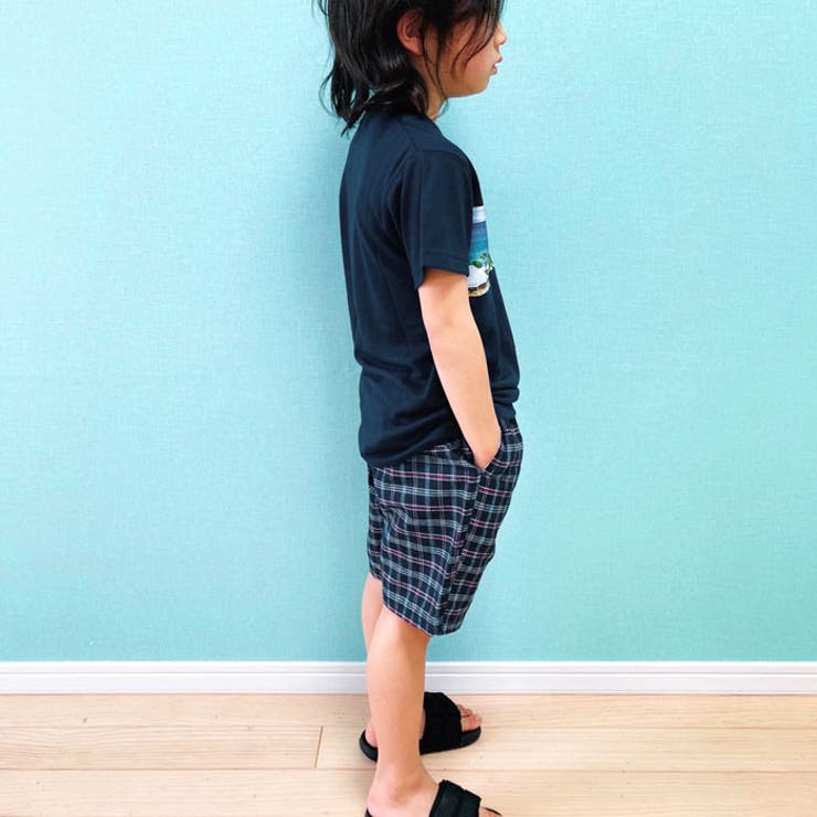 【メール便送料無料】子供服キッズチェックハーフパンツ男の子女の子ボーイズガールズ半ズボンショートパンツジュニアギンガムチェック110cm120cm130cm140cm150cm「538-10」