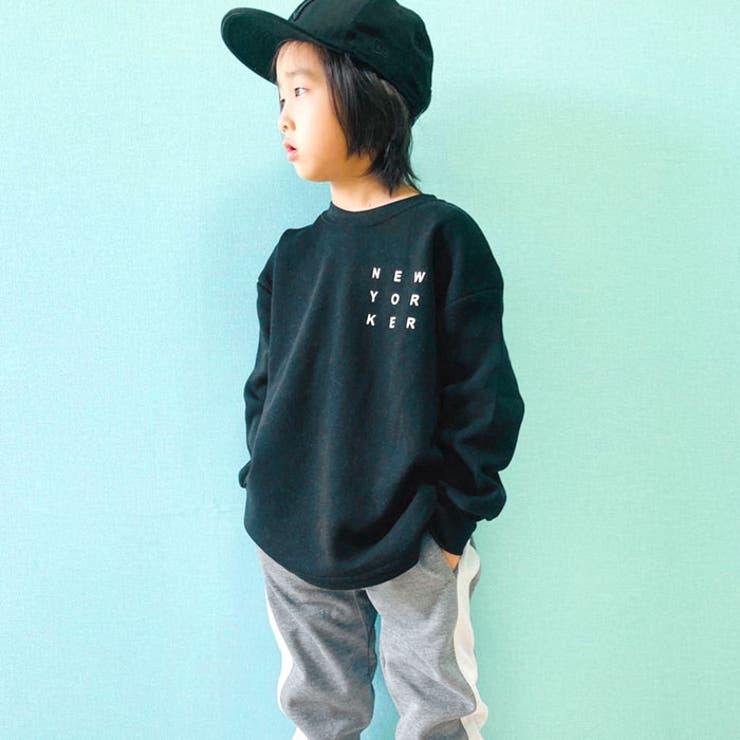 キッズトレーナートップスプルオーバー子供服長袖男の子女の子ボーイズガールズクルーネック裏起毛BIGビッグプリントロゴジュニアロックカジュアル110cm120cm130cm140cm150cm160cm「141-41.42」