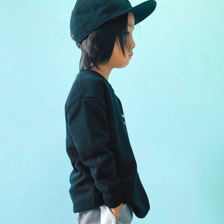 キッズトレーナートップスプルオーバー子供服長袖男の子女の子ボーイズガールズクルーネック裏起毛BIGビッグプリントロゴジュニアロックカジュアル110cm120cm130cm140cm150cm160cm「141-41.42」