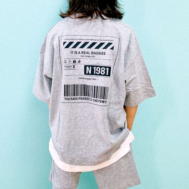 キッズセットアップ上下セット子供服半袖ハーフパンツ男の子女の子ボーイズガールズビッグシルエットBIGプリントロゴジュニアカジュアル韓国子供服110cm120cm130cm140cm150cm160cm「522-108」