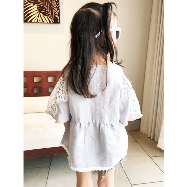 キッズ子供服ボヘミアンTボヘミアントップスカットソーナチュラル女の子ガールズ布帛刺繍入りトップスジュニア110cm120cm130cm140cm150cm160cm「R39-02」