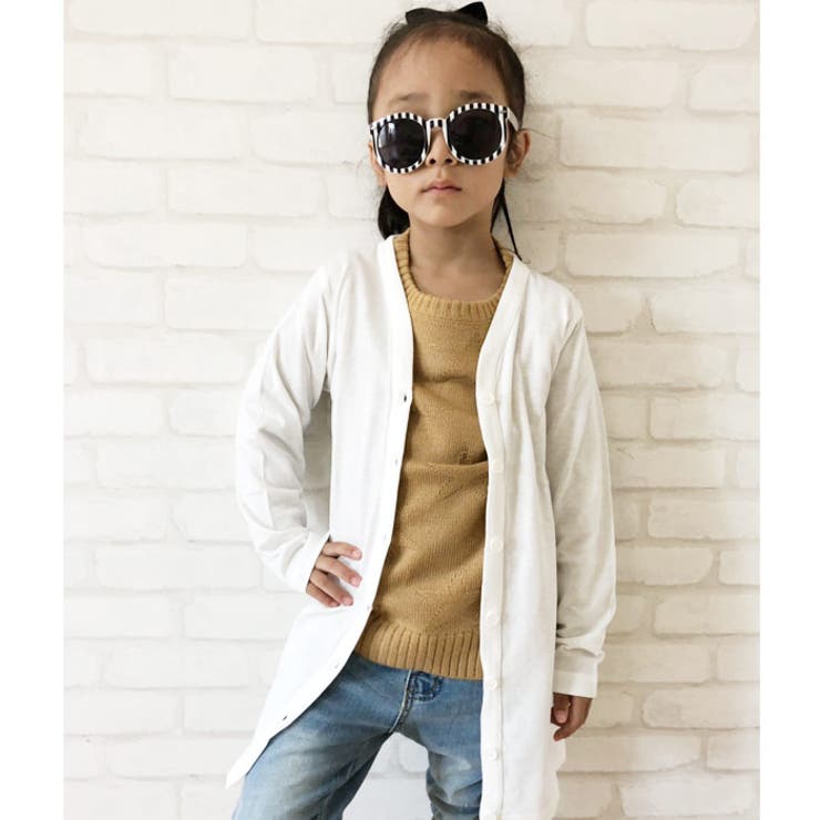 キッズ子供服カーデカーディガンロングカーデ長袖女の子ガールズ無地羽織りジュニア韓国子供服110cm120cm130cm140cm150cm160cm「249-10」