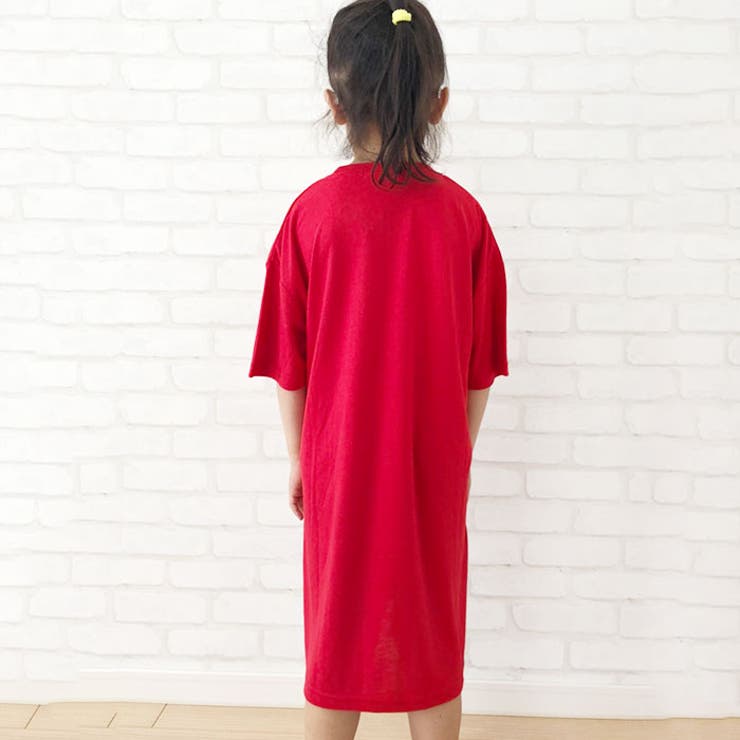 【ZI-ON×送料無料】キッズワンピース子供服ひざ下丈半袖BIGオーバーサイズゆったりビッグシルエット女の子ガールズプリントくまジュニア韓国子供服110cm120cm130cm140cm150cm160cm「230-04」