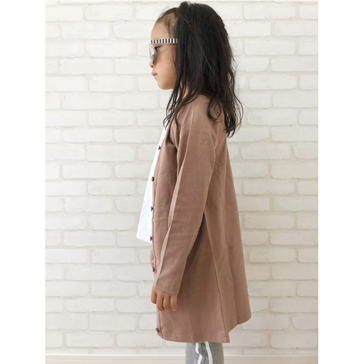キッズカーディガンカーデロング丈ロングカーデ子供服長袖女の子ガールズ無地羽織りジュニアシンプルカジュアル韓国子供服110cm120cm130cm140cm150cm160cm「241-17」