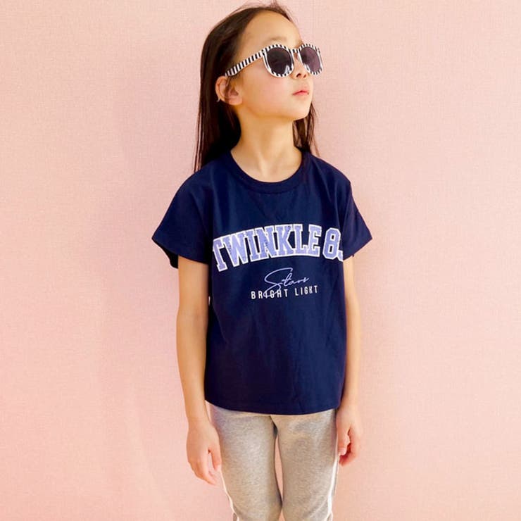 【ZI-ON×メール便送料無料】キッズTシャツプルオーバー子供服半袖ドルマンT背開き女の子ガールズプリントロゴジュニアカジュアル韓国子供服110cm120cm130cm140cm150cm160cm「222-01」