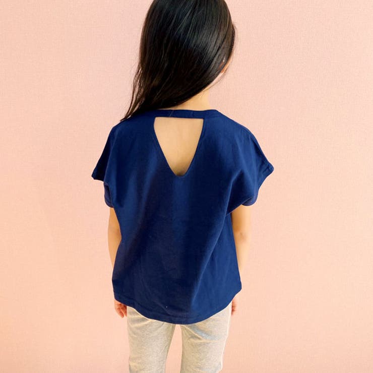 【ZI-ON×メール便送料無料】キッズTシャツプルオーバー子供服半袖ドルマンT背開き女の子ガールズプリントロゴジュニアカジュアル韓国子供服110cm120cm130cm140cm150cm160cm「222-01」