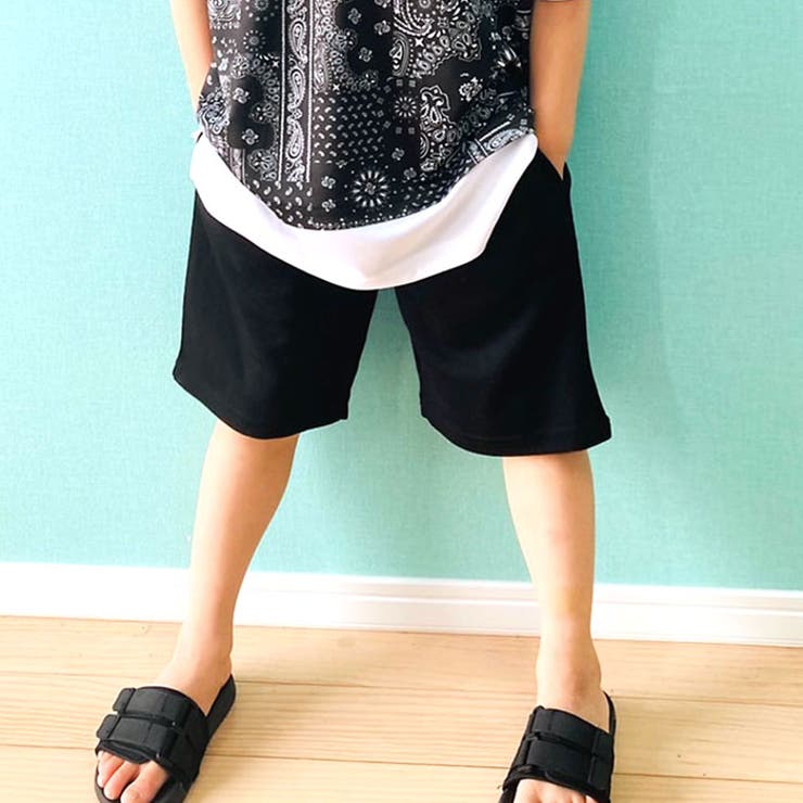 【ZI-ON×メール便送料無料】キッズパンツハーフパンツ半ズボン子供服男の子女の子ボーイズガールズ吸汗メッシュドライメッシュ無地総柄迷彩ジュニアカジュアル韓国子供服110cm120cm130cm140cm150cm160cm「932-05」
