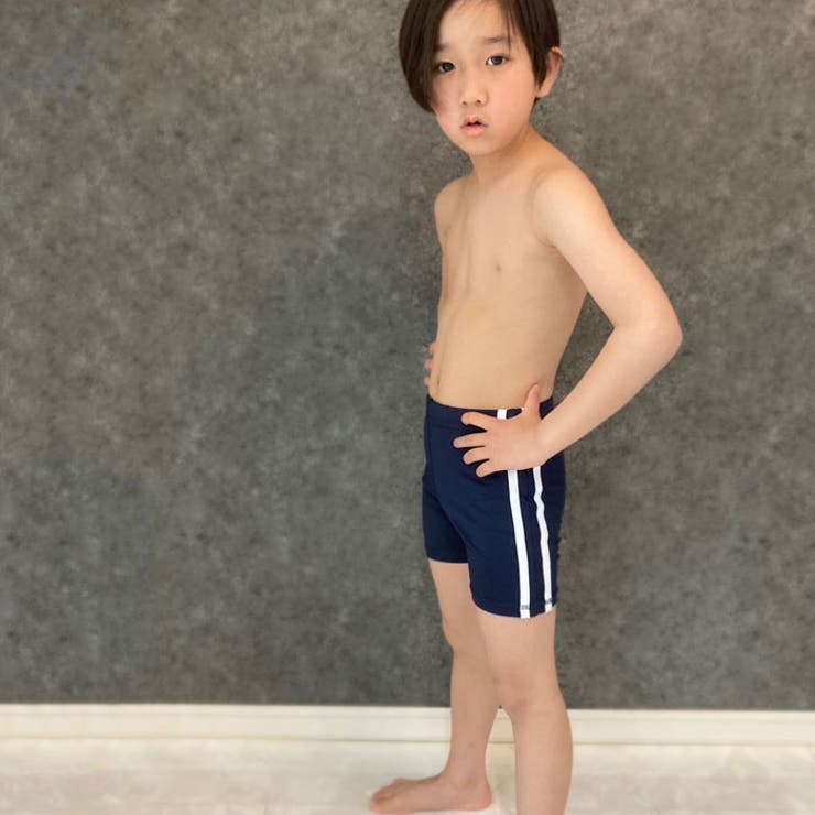 キッズ水着スクール水着子供服ハーフパンツトランクスセミロング丈ライン無地水泳プール海水浴ジュニアカジュアルシンプルスポーツ学校体操体育110cm120cm130cm140cm150cm160cm「DV-0031」