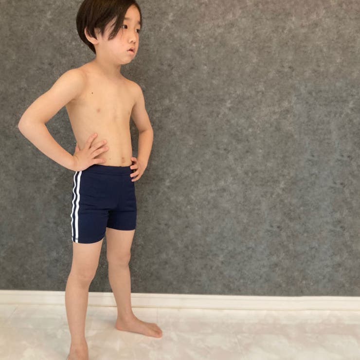 キッズ水着スクール水着子供服ハーフパンツトランクスセミロング丈ライン無地水泳プール海水浴ジュニアカジュアルシンプルスポーツ学校体操体育110cm120cm130cm140cm150cm160cm「DV-0031」
