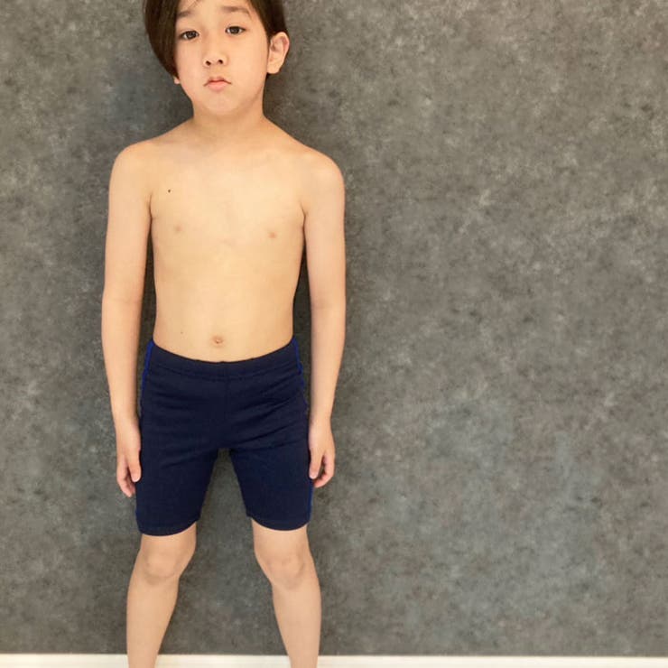 キッズ水着スクール水着子供服ハーフパンツトランクスセミロング丈ライン無地水泳プール海水浴ジュニアカジュアルシンプルスポーツ学校体操体育110cm120cm130cm140cm150cm160cm「DV-0031」