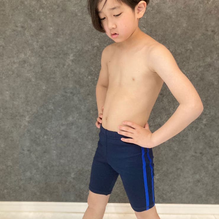 キッズ水着スクール水着子供服ハーフパンツトランクスセミロング丈ライン無地水泳プール海水浴ジュニアカジュアルシンプルスポーツ学校体操体育110cm120cm130cm140cm150cm160cm「DV-0031」