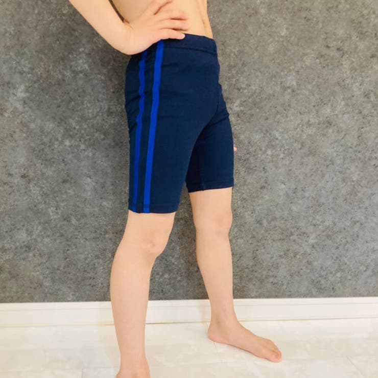 キッズ水着スクール水着子供服ハーフパンツトランクスセミロング丈ライン無地水泳プール海水浴ジュニアカジュアルシンプルスポーツ学校体操体育110cm120cm130cm140cm150cm160cm「DV-0031」