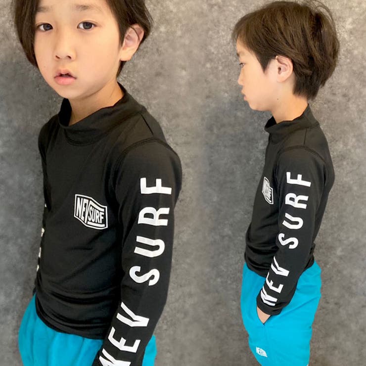 【送料無料】キッズラッシュガード水着子供服長袖プリントロゴバックプリントネブサーフNEV海水浴水泳マリンスポーツプールリゾートジュニアカジュアルストリートスポーティー110cm120cm130cm140cm150cm160cm「N33-01」