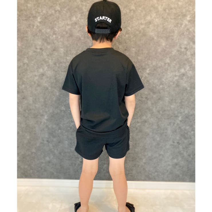 【送料無料】キッズセットアップ上下セット子供服半袖ハーフパンツ半ズボン接触冷感ドライプリントロゴジュニアカジュアルスポーティーストリートセレブリティ110cm120cm130cm140cm150cm160cm「STA23-10.11SET」