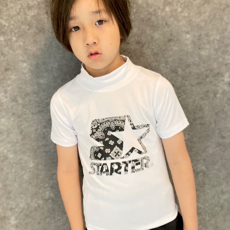 キッズラッシュガード水着子供服半袖プリントロゴSTARTERスターター海水浴水泳プールリゾート旅行ジュニアカジュアルスポーティーストリートセレブリティ110cm120cm130cm140cm150cm160cm「STA23-12」