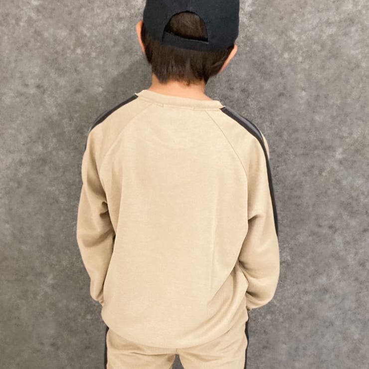 キッズトレーナーボンディング子供服男の子女の子ラインロゴビッグシルエットBIGジュニアカジュアルアメカジストリート110cm120cm130cm140cm150cm160cm「143-04」