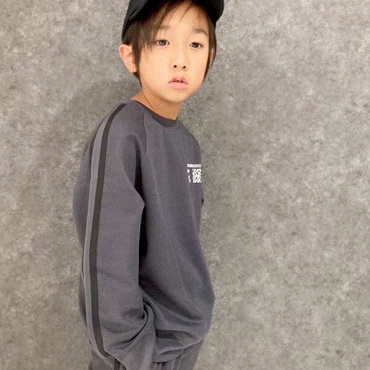 キッズトレーナーボンディング子供服男の子女の子ラインロゴビッグシルエットBIGジュニアカジュアルアメカジストリート110cm120cm130cm140cm150cm160cm「143-04」