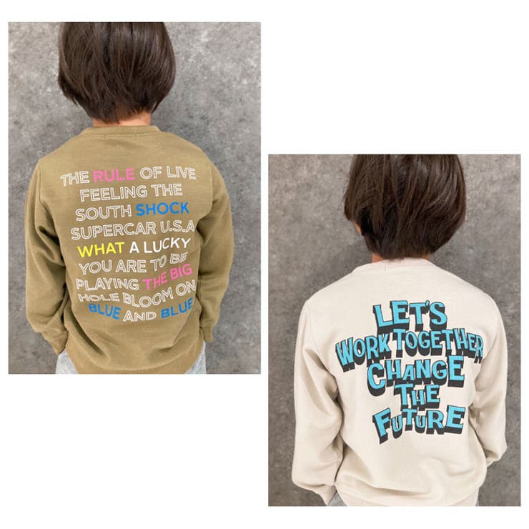 キッズトレーナーボンディング子供服男の子女の子長袖プリントバックプリントロゴジュニアカジュアルアメカジストリート110cm120cm130cm140cm150cm160cm「543-105」