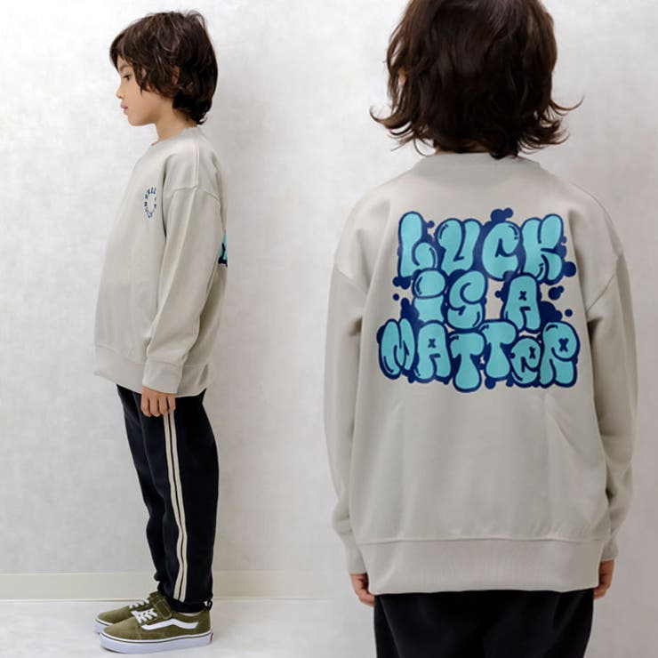 キッズトレーナーボンディング子供服男の子女の子長袖プリントバックプリントロゴビッグシルエットBIGジュニアカジュアルアメカジストリート110cm120cm130cm140cm150cm160cm「543-106」