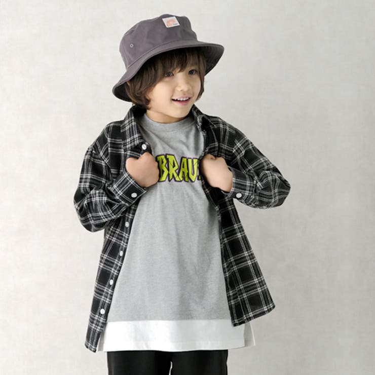 ちょいBIGネルシャツ キッズ 子供服[品番：MSSK1628066]｜NEXT WALL（ネクストウォール）のキッズ ファッション通販｜SHOPLIST（ショップリスト）