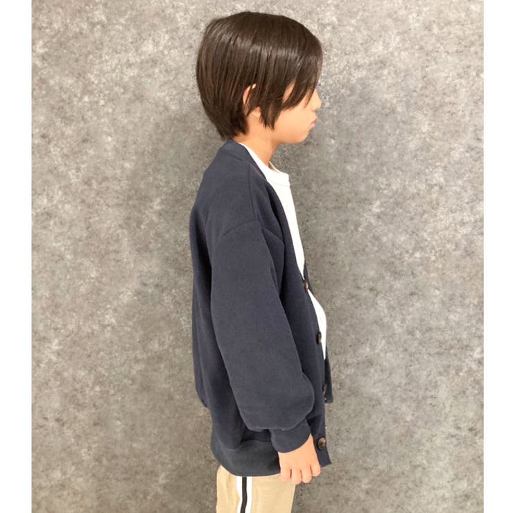 キッズカーディガンマイクロフリース子供服男の子女の子ボーイズガールズ無地羽織りライトアウターカーデビッグシルエットBIG大きめゆったり110cm120cm130cm140cm150cm160cm「943-05」