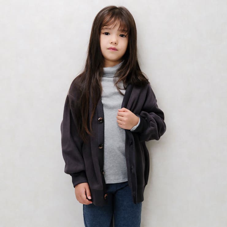 キッズカーディガンマイクロフリース子供服男の子女の子ボーイズガールズ無地羽織りライトアウターカーデビッグシルエットBIG大きめゆったり110cm120cm130cm140cm150cm160cm「943-05」