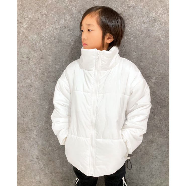 キッズ子供服中綿ジャケットアウターマウンテンジャケットスタンドカラー男の子女の子ボーイズガールズビッグシルエットBIGブルゾンジャンパー防寒暖か無地アウトドアキャンプジュニア120cm130cm140cm150cm160cm「943-103」