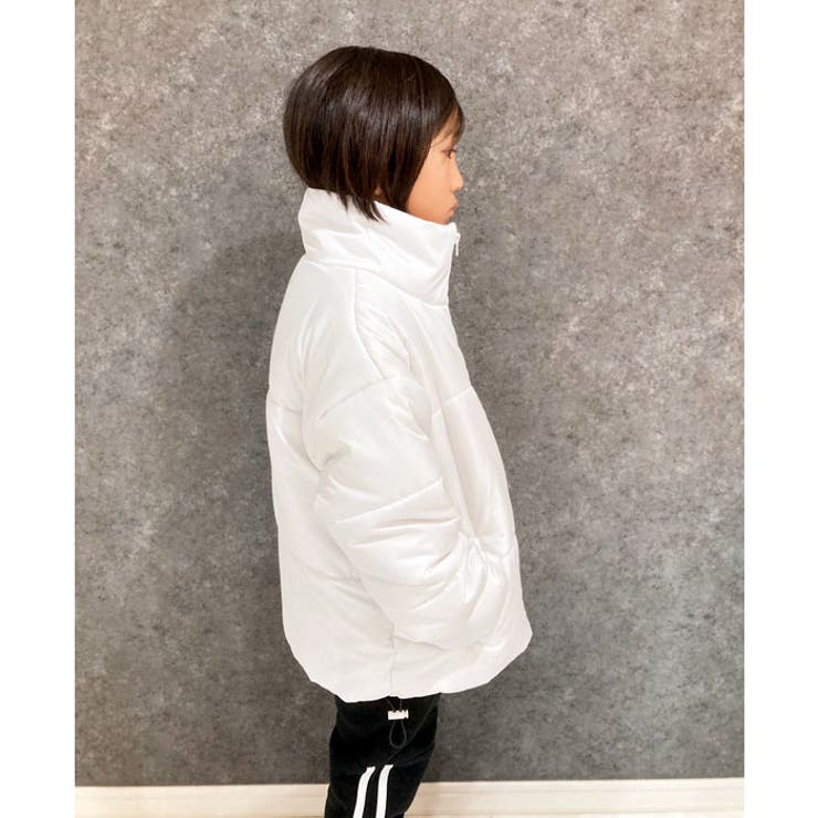 キッズ子供服中綿ジャケットアウターマウンテンジャケットスタンドカラー男の子女の子ボーイズガールズビッグシルエットBIGブルゾンジャンパー防寒暖か無地アウトドアキャンプジュニア120cm130cm140cm150cm160cm「943-103」