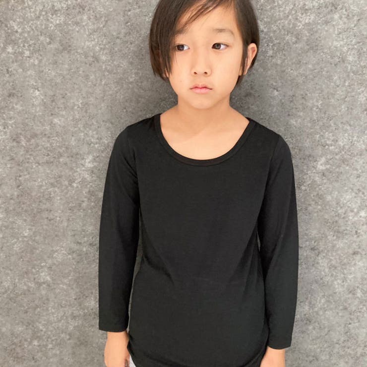 キッズインナー肌着ヒートインナー長袖Uネック子供服男の子女の子トップスカットソー無地暖か保温ジュニアカジュアル110cm120cm130cm140cm150cm160cm「DV-0040」