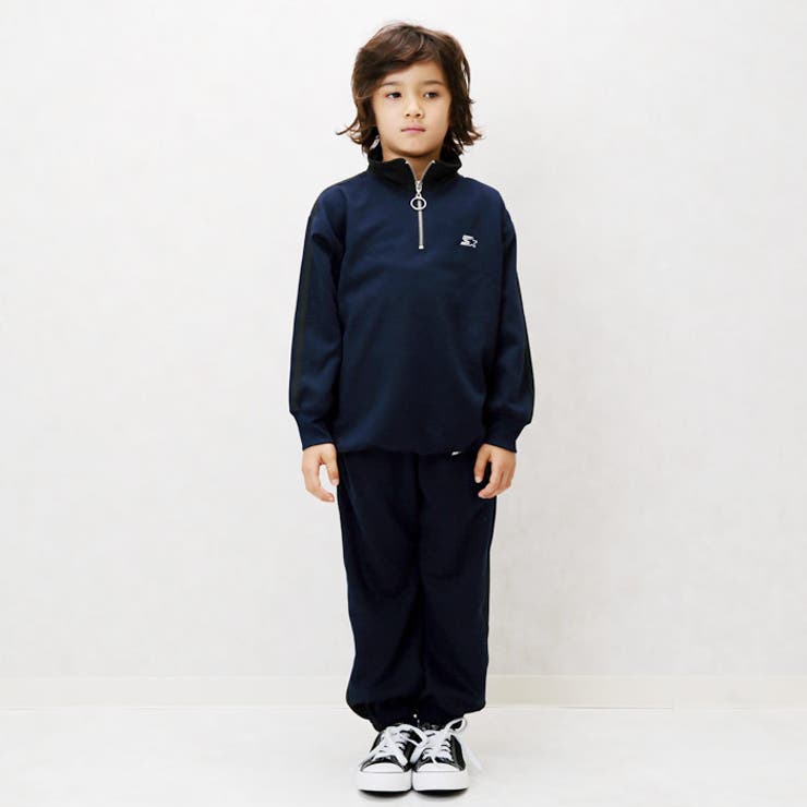STARTERスターターパンツ長ズボンボンディングキッズ子供服男の子女の子スウェットパンツジャージバルーンパンツライン刺繍ジュニアダンスブランド110cm120cm130cm140cm150cm160cm「STA43-04」