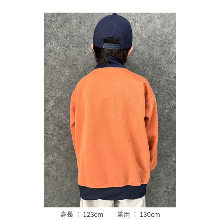 【送料無料】キッズハーフZIPジップトレーナー子供服長袖BIGビッグシルエットオーバーサイズゆったり大きめ男の子女の子ボーイズガールズボンディングクルーネックロゴバックプリントジュニア110cm120cm130cm140cm150cm160cm「514-101」