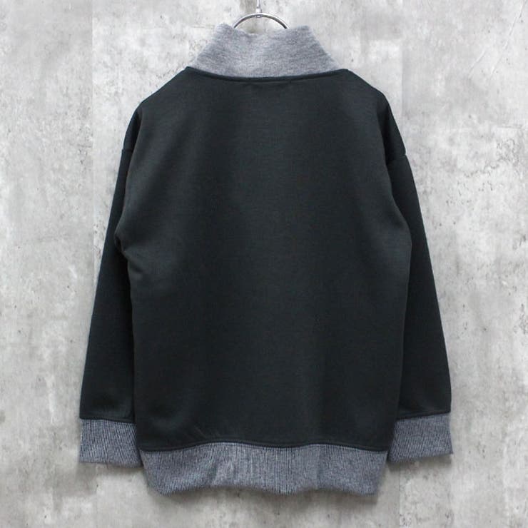 【送料無料】キッズハーフZIPジップトレーナー子供服長袖BIGビッグシルエットオーバーサイズゆったり大きめ男の子女の子ボーイズガールズボンディングクルーネックロゴバックプリントジュニア110cm120cm130cm140cm150cm160cm「514-101」
