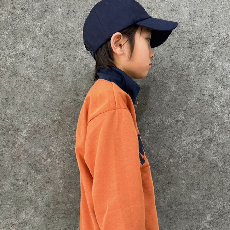 【送料無料】キッズハーフZIPジップトレーナー子供服長袖BIGビッグシルエットオーバーサイズゆったり大きめ男の子女の子ボーイズガールズボンディングクルーネックロゴバックプリントジュニア110cm120cm130cm140cm150cm160cm「514-101」